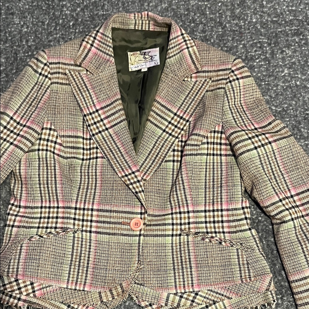 Stylish Plaid Women's Blazer